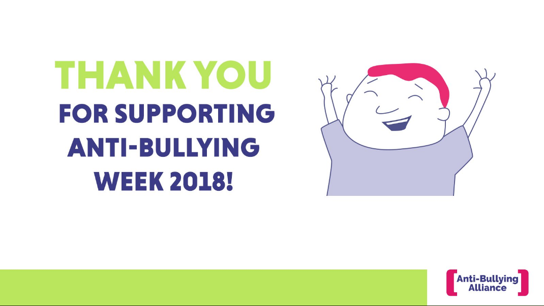 Thank you for supporting Anti-Bullying Week 2018 image